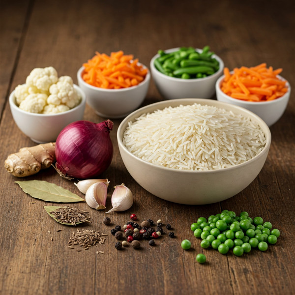 Veg pulao dry ingredients